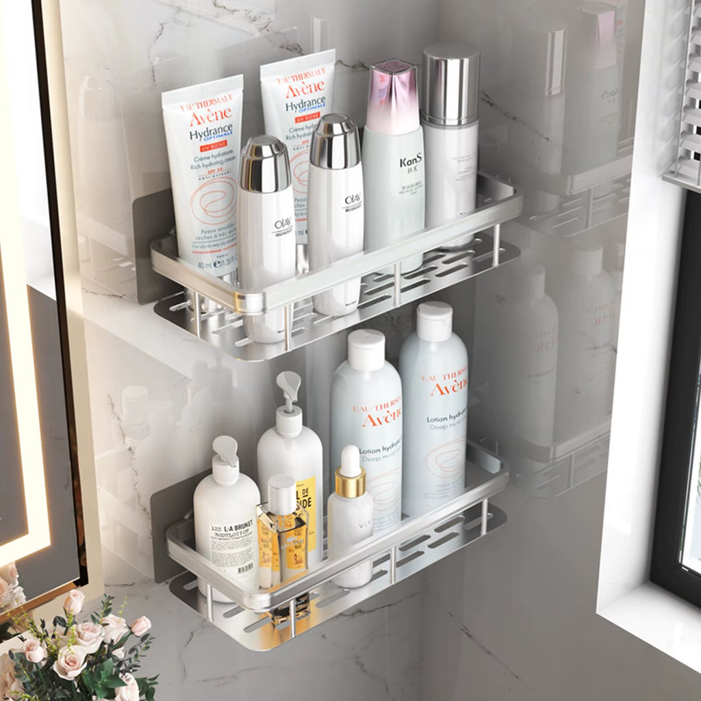Bathroom Storage Rack Stainless Steel anti Rust Storage Shower Rack Suction Cup Storage Rack Household Storage Appliances