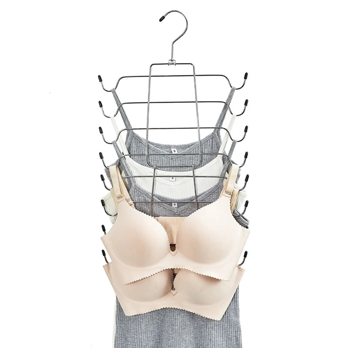 Metal Underwear Hanger with Multiple Layers to save Space, Thick and Seamless Design, Suitable for Tank Tops and Chest Storage