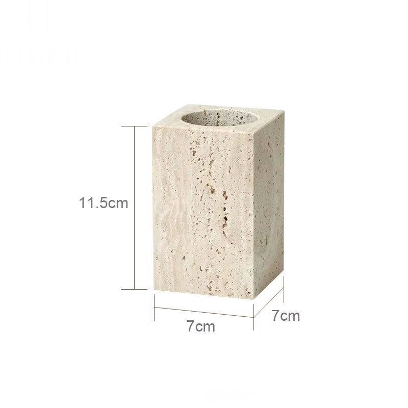 Travertine Bathroom Set Luxury Soap Dish Soap Dispenser Tissue Box Vanity Tray Bathroom Accessories Set