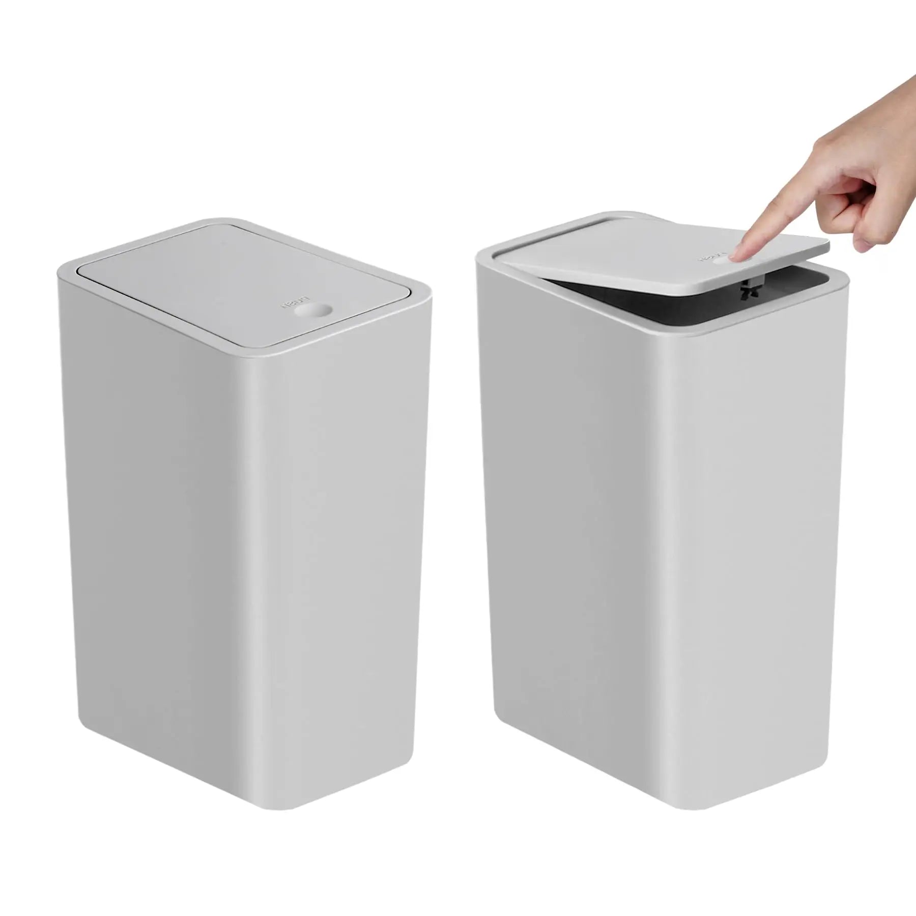 Bathroom Trash Can-10L Small Garbage Can with Press Top Lid for Toilet,Bedroom,Living Room – Plastic Wastebasket with Pop-Up Lid