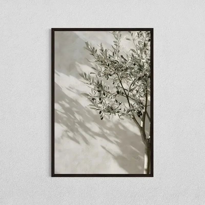 Retro Elegant Olive Tree and Lemon Canvas Poster Vase Wall Art Poster Perfect Gift for Living Room Bedroom Dormitory Home Decor