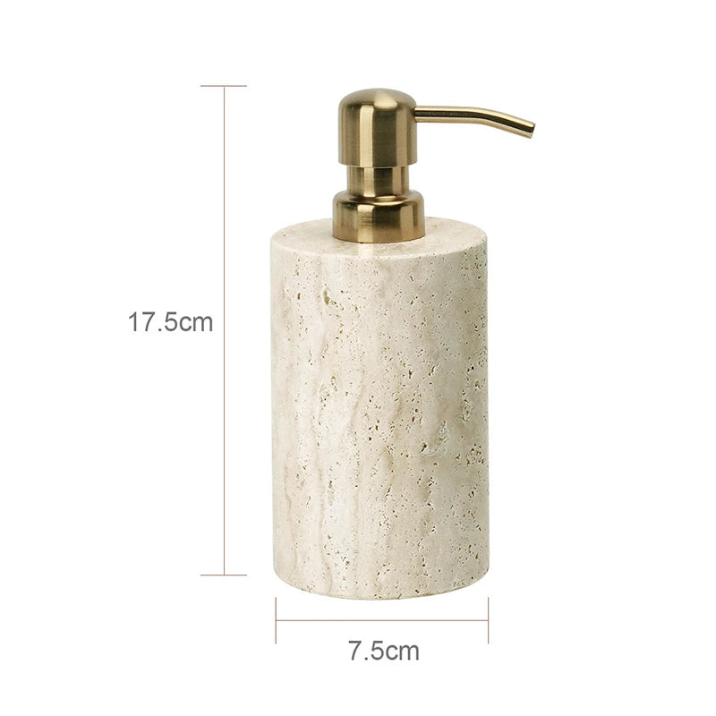 Travertine Bathroom Set Luxury Soap Dish Soap Dispenser Tissue Box Vanity Tray Bathroom Accessories Set