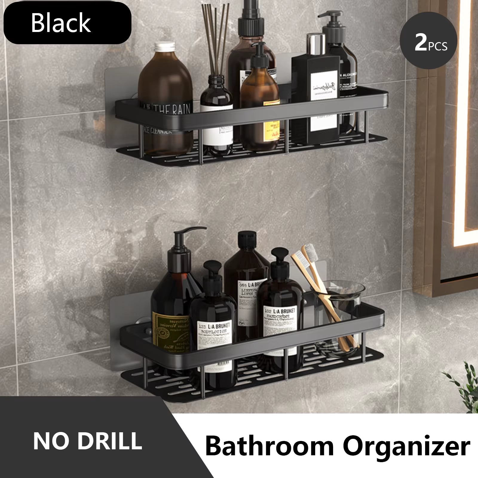 Bathroom Storage Rack Stainless Steel anti Rust Storage Shower Rack Suction Cup Storage Rack Household Storage Appliances