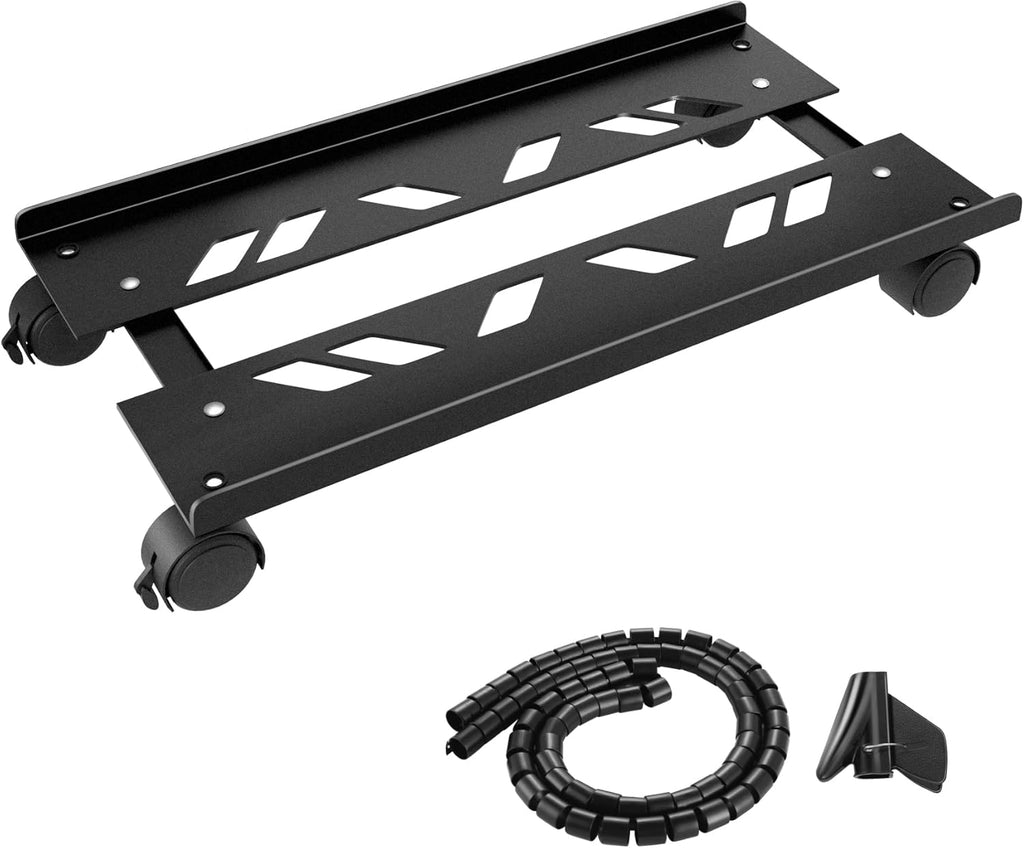 Mobile CPU Stand With Wheels Adjustable Printer Holder