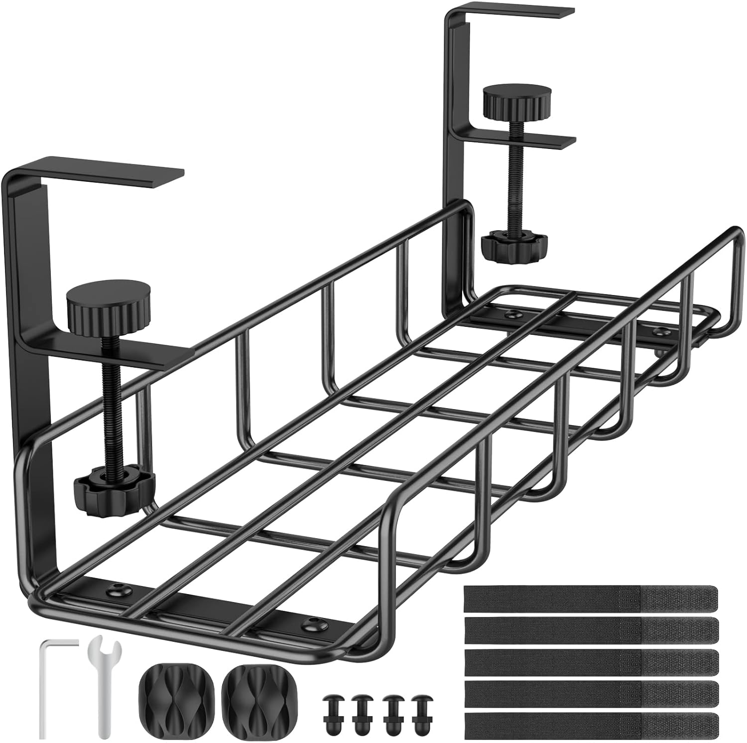 Under Desk Cable Management Tray No-Drill Power Strip Holder