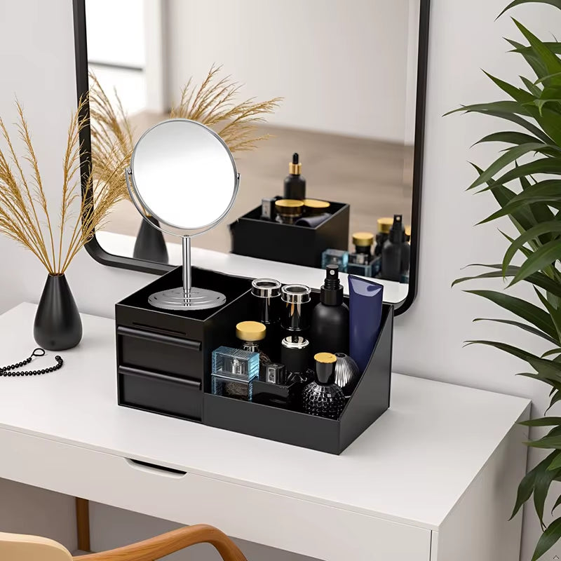 Bathroom Countertop Organizer with Drawers Cologne Organizer for Men, Cologne Holder for Dresser, Perfume Stand,