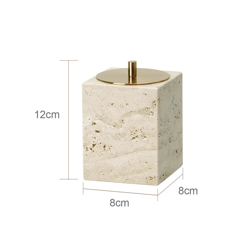 Travertine Bathroom Set Luxury Soap Dish Soap Dispenser Tissue Box Vanity Tray Bathroom Accessories Set