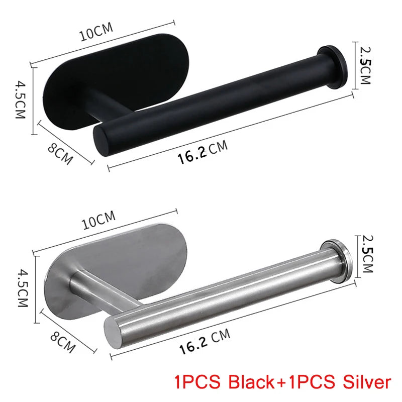Stainless Steel Paper Towel Holder for Bathroom Kitchen No Punch Wall Mount Tissue Towel Roll Self Adhesive Toilet Storage Rack