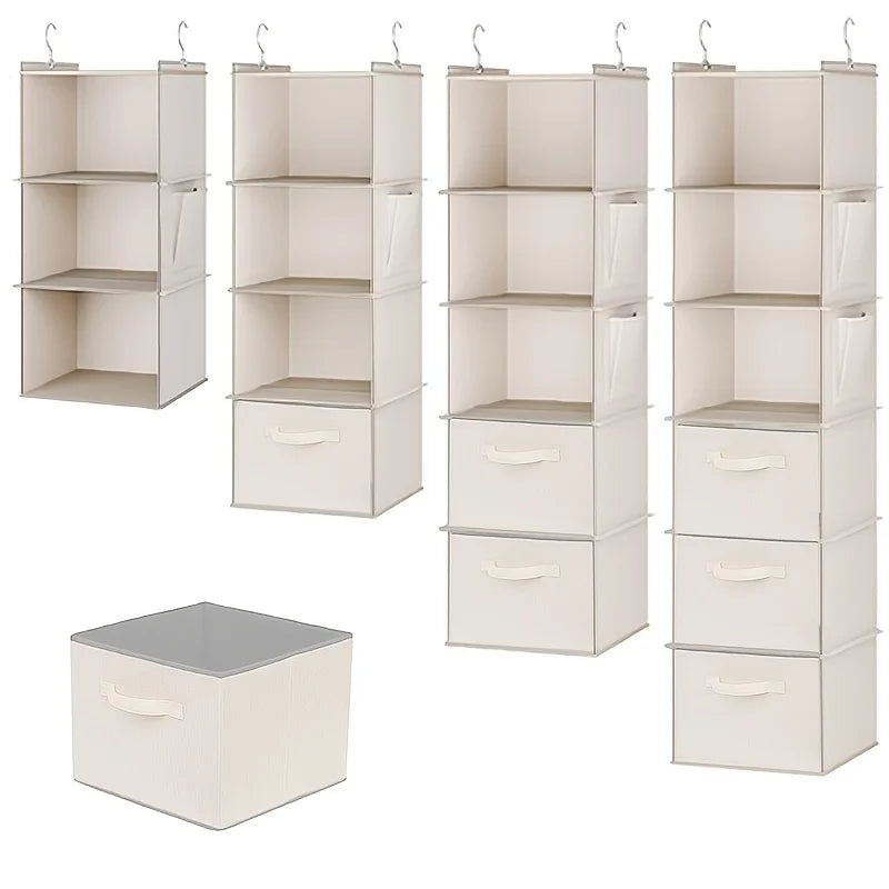 Hanging Storage Bag Non-Woven Underwear Clothes Multi-Layer Storage Bag Wardrobe Durable and Washable Hanging Storage Bag