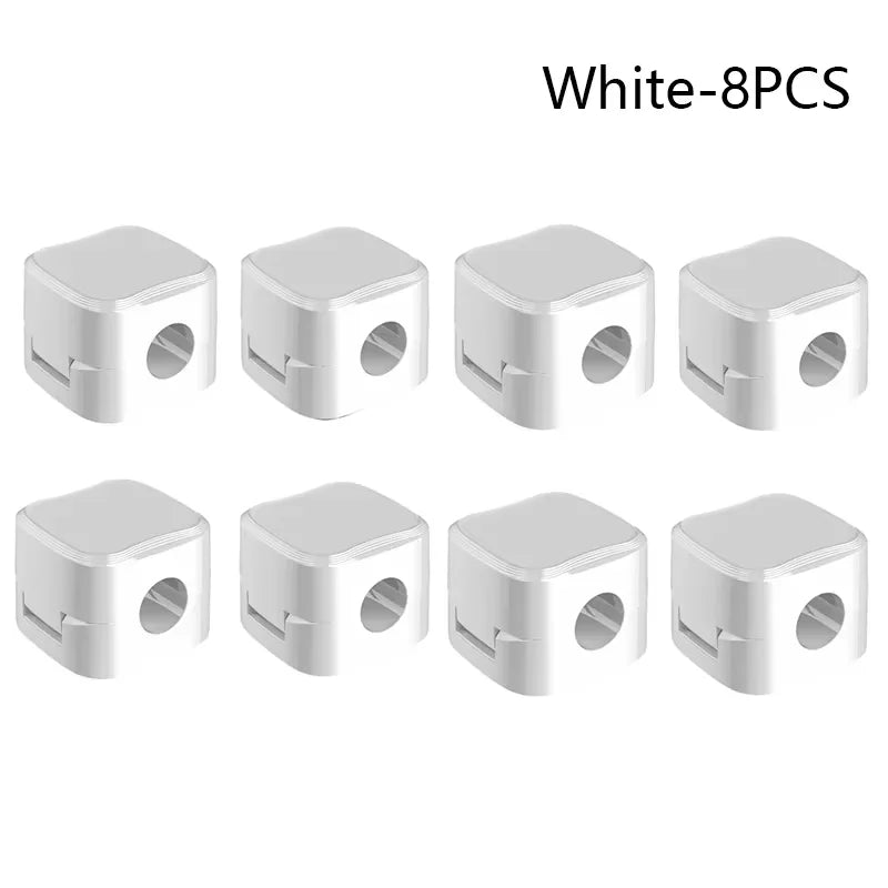 6Pcs PVC Magnetic Cord Organizer Clips - Strong Adhesive, No-Drill Cable Holders for Desk & Home Office Wire Management, Multi-U