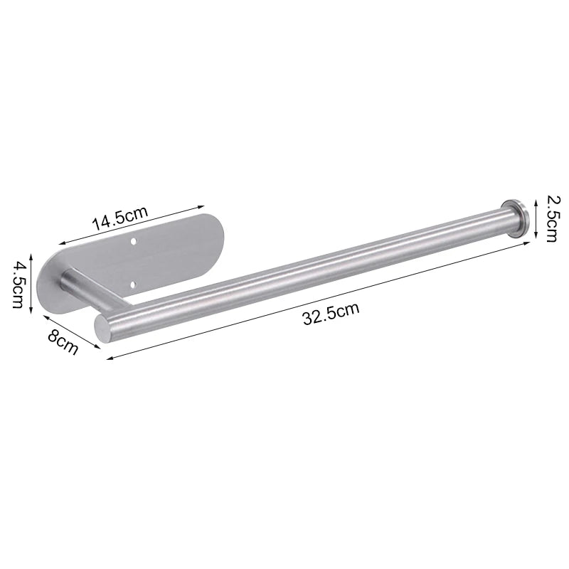 Stainless Steel Paper Towel Holder for Bathroom Kitchen No Punch Wall Mount Tissue Towel Roll Self Adhesive Toilet Storage Rack