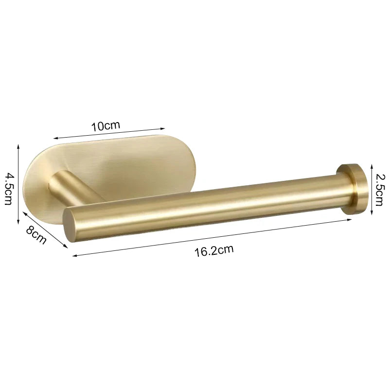 Stainless Steel Paper Towel Holder for Bathroom Kitchen No Punch Wall Mount Tissue Towel Roll Self Adhesive Toilet Storage Rack