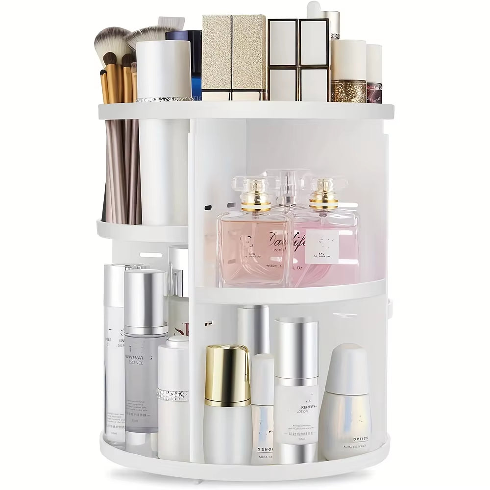 360° Rotating Makeup Organizer, Spinning Bathroom Organizer Countertop, Organizer for Cosmetics,Cosmetic Holder Shelf,(Clear)