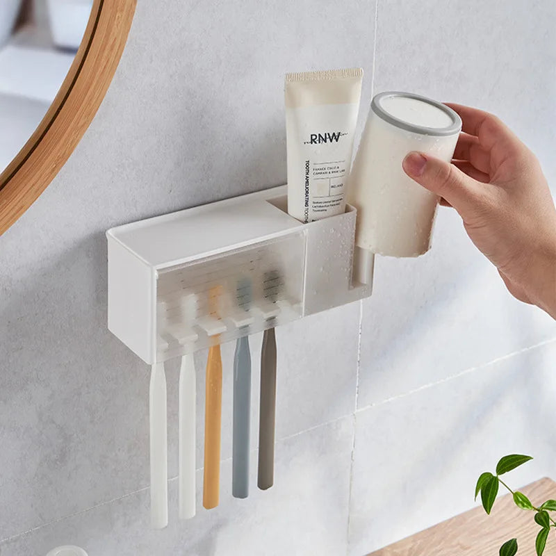Suction Cup Toothbrush Holder Wall Shelf for Bathroom