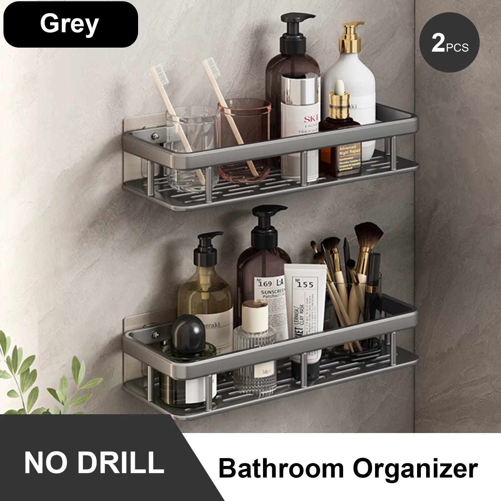 Bathroom Storage Rack Stainless Steel anti Rust Storage Shower Rack Suction Cup Storage Rack Household Storage Appliances
