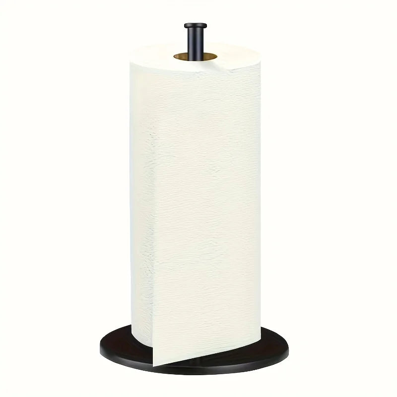 Stainless Steel Paper Towel Holder with Weighted Base, Heavy Duty Kitchen Countertop Organizer Space Saving Design,Kitchen