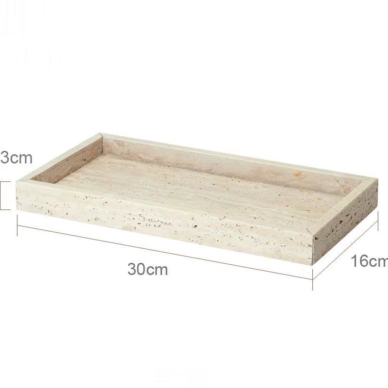 Travertine Bathroom Set Luxury Soap Dish Soap Dispenser Tissue Box Vanity Tray Bathroom Accessories Set