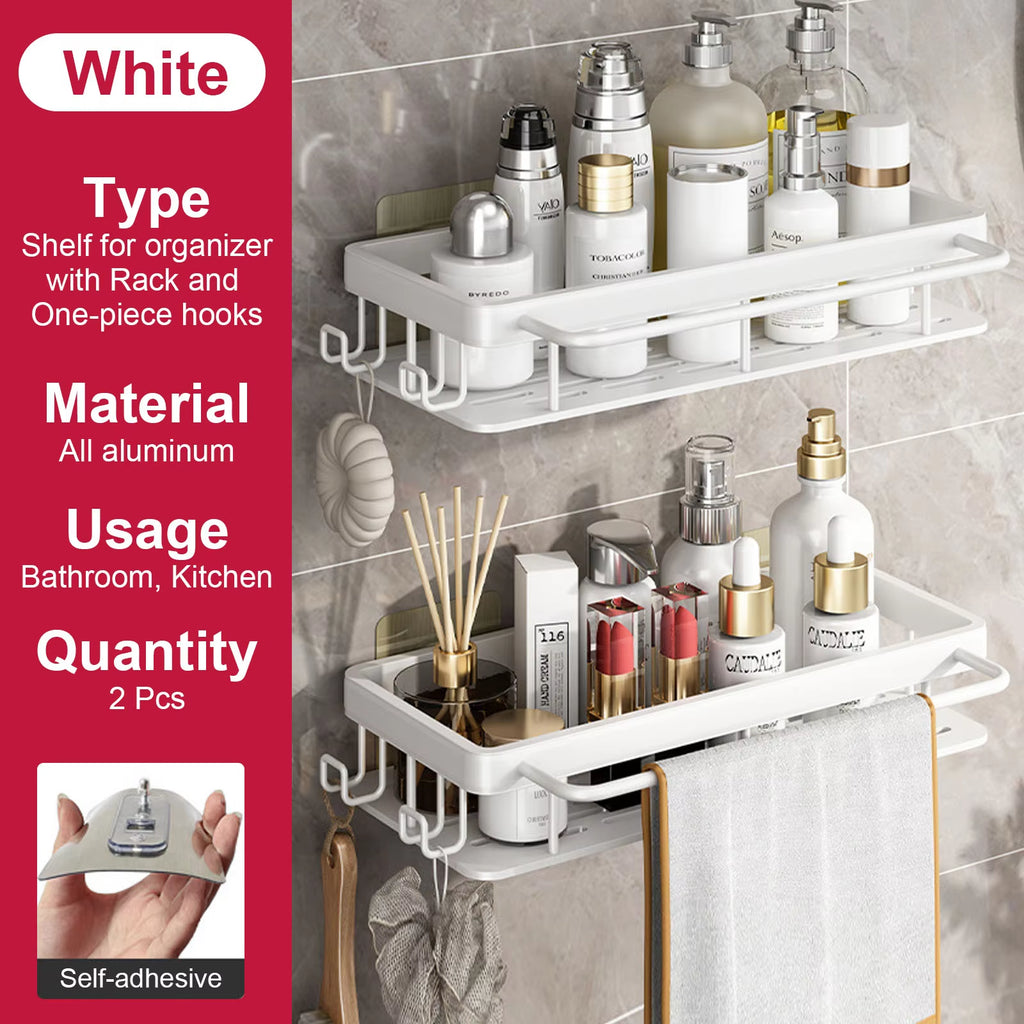 Bathroom Storage Rack Stainless Steel anti Rust Storage Shower Rack Suction Cup Storage Rack Household Storage Appliances