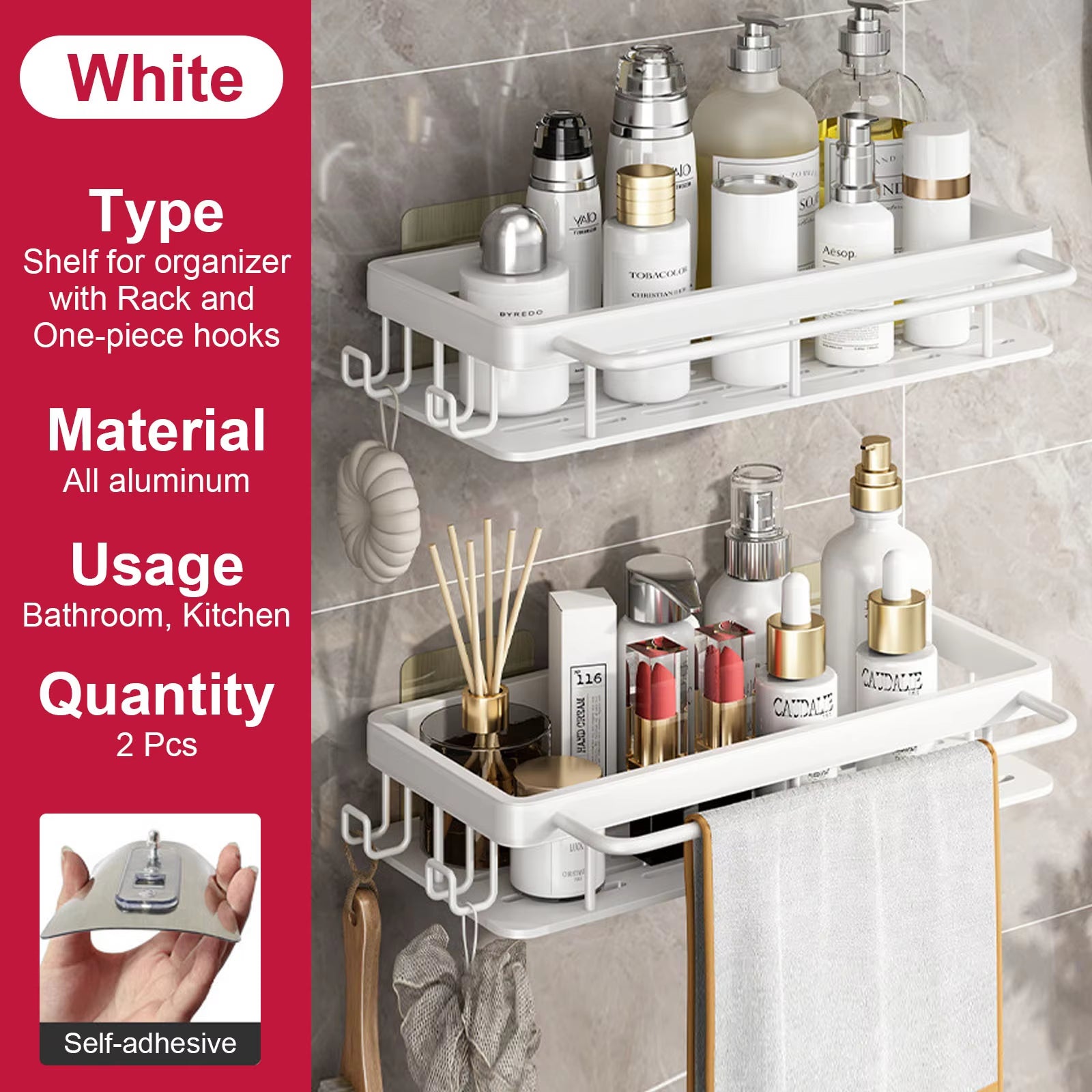 Bathroom Storage Rack Stainless Steel anti Rust Storage Shower Rack Suction Cup Storage Rack Household Storage Appliances