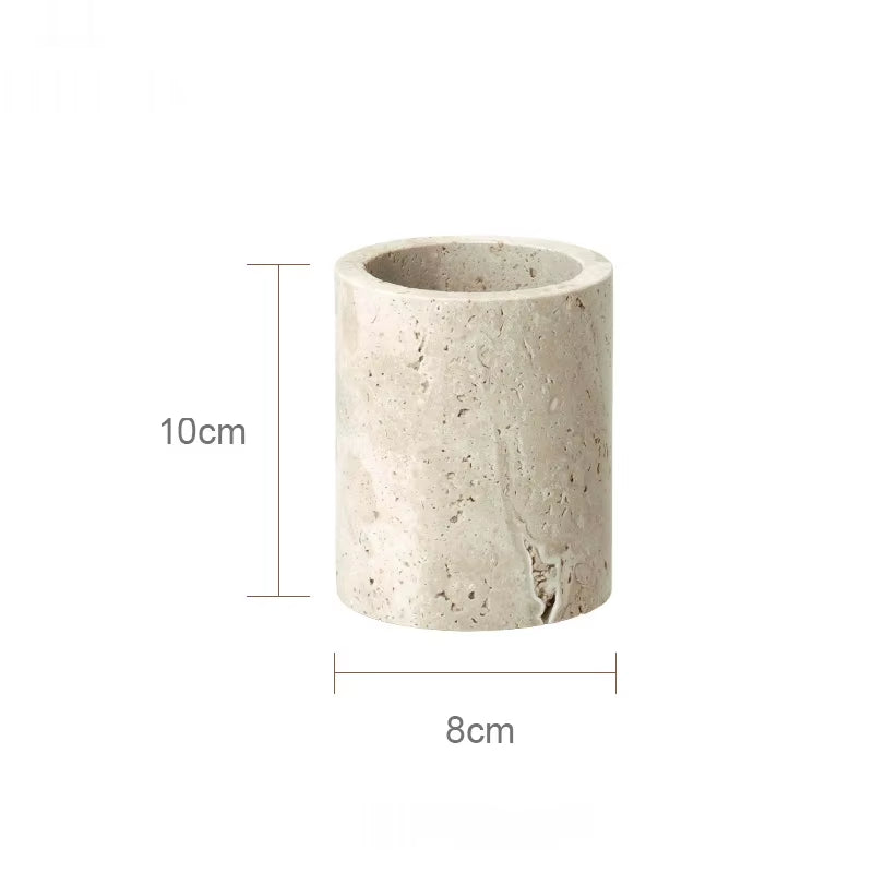 Travertine Bathroom Set Luxury Soap Dish Soap Dispenser Tissue Box Vanity Tray Bathroom Accessories Set