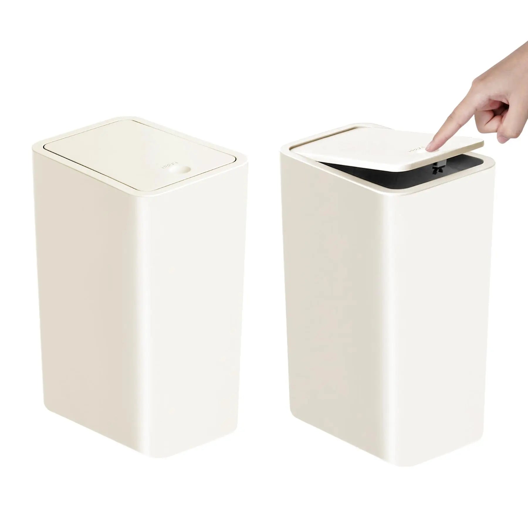 Bathroom Trash Can-10L Small Garbage Can with Press Top Lid for Toilet,Bedroom,Living Room – Plastic Wastebasket with Pop-Up Lid
