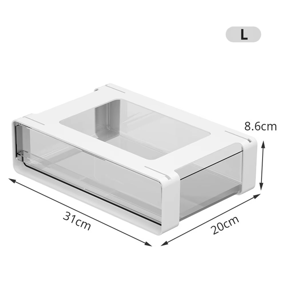 Drawer Storage Box under Table Hidden Self-Adhesive Drawer Type Storage Cabinet Office Desk Cosmetics Stationery Storage Rack