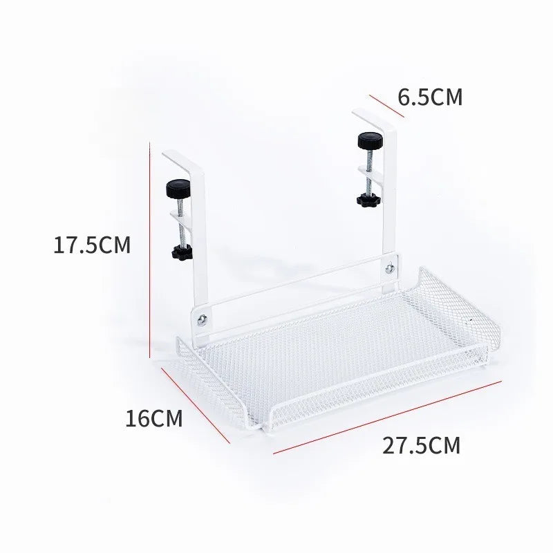 No Drill under Desk Cable Management Tray Steel Wire Organizer Rack Cable Storage Shelf