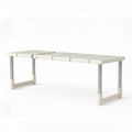 Expandable under sink organizer shelf in white with adjustable metal legs