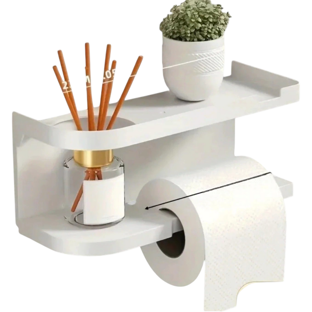 Wall-Mounted Tissue Holder No-Drill for Bathroom