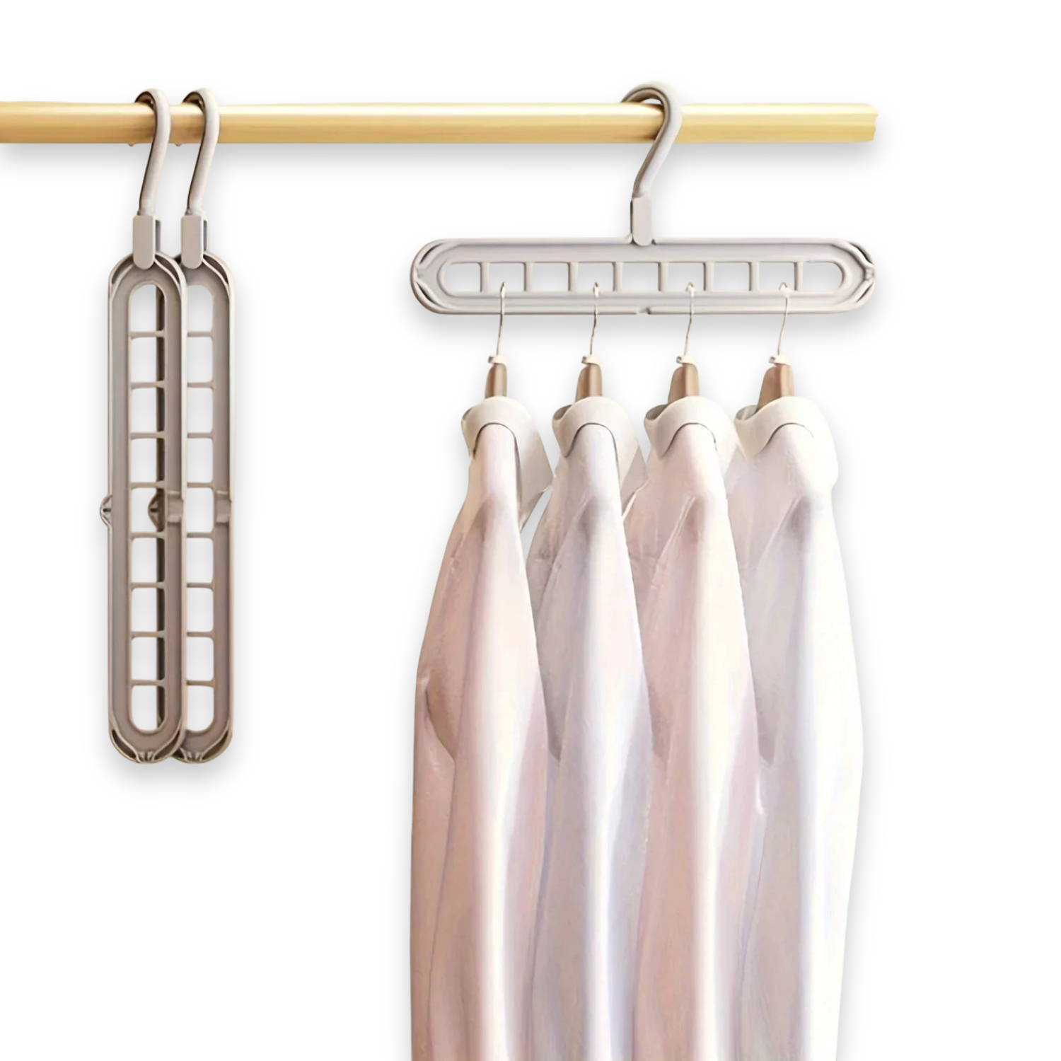 Foldable 9-Hole Clothes Hangers Space-Saving 3 Pack