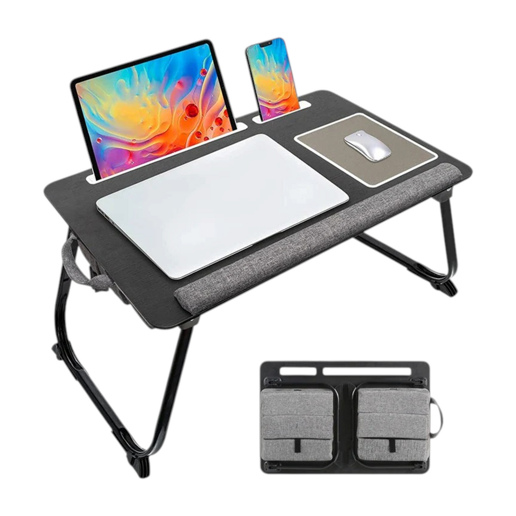 Folding Laptop Bed Table Lap Desk With Cushion and Mouse Pad