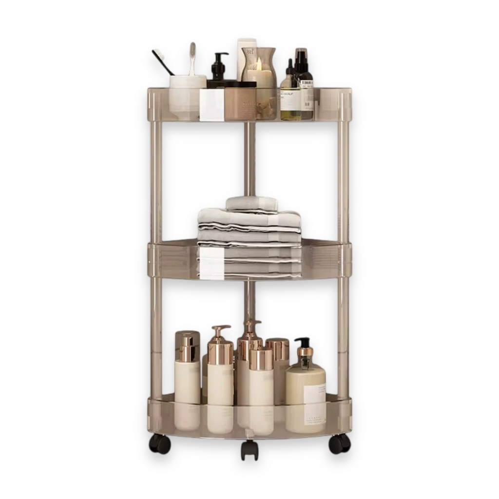 Multi-Layer Bathroom Storage Cart Rolling Corner Trolley