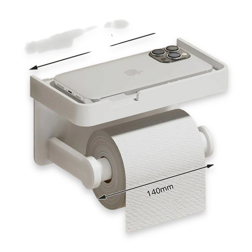 Wall Mount Toilet Paper Holder With Phone Shelf Tray