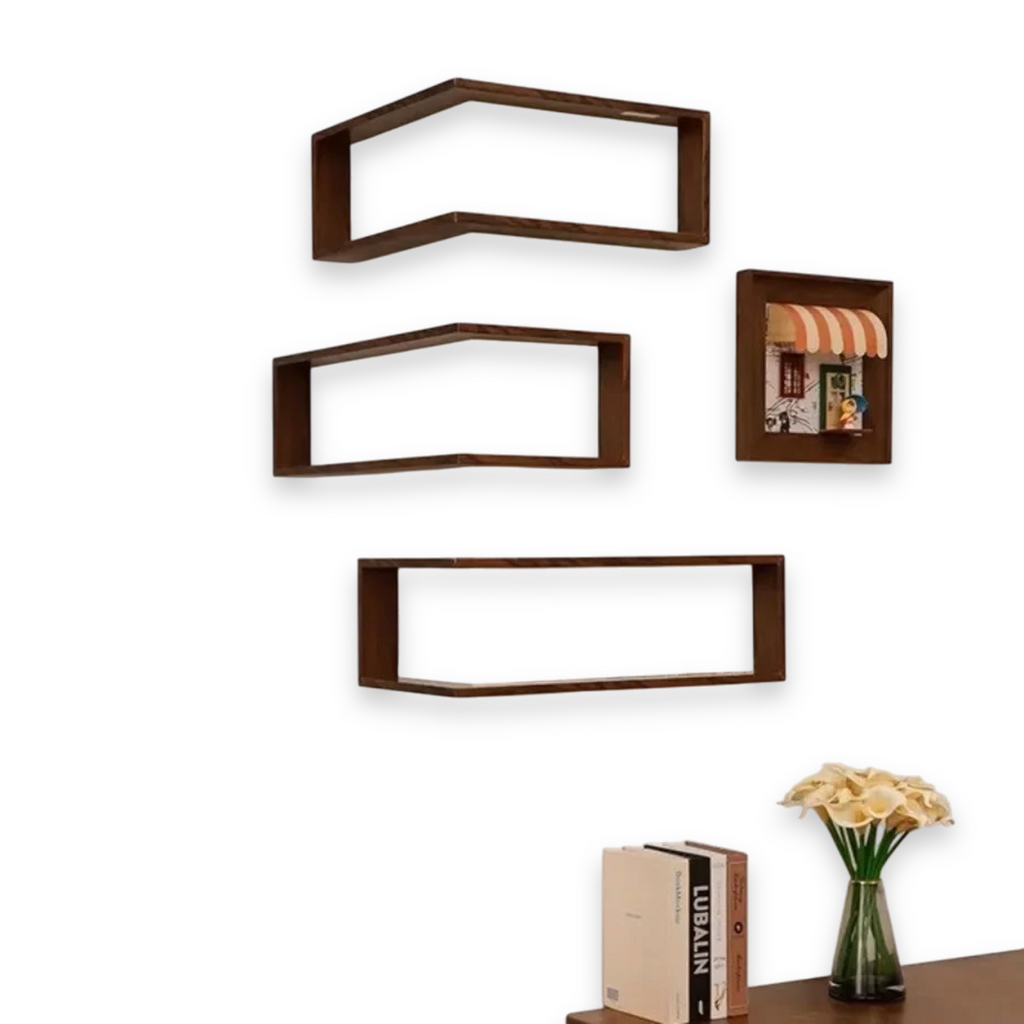 Corner Floating Wall Shelf Wood for Home Decor